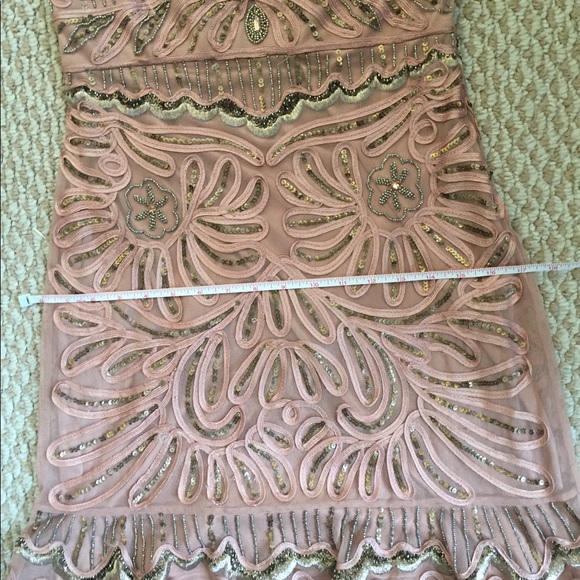 Rose Gold Sue Wong Beaded Cocktail Dress - Picture 7 of 8